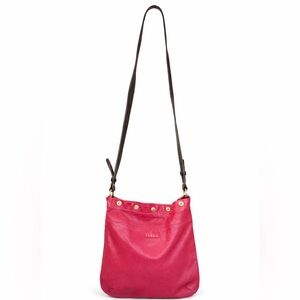 Furla Crossbody Made in Italy Hot Pink Leather Hobo Shoulder Bag